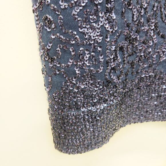 Maeve Anthropologie The Colette Wide Leg Cropped Pant Sequin Denim Plus Size 18 - Picture 5 of 10